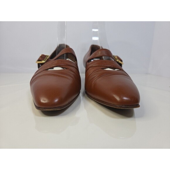 Fragiacomo Shoes Wmn 38 Cognac Leather Mary Jane Academia Librarian Granny - Picture 2 of 12